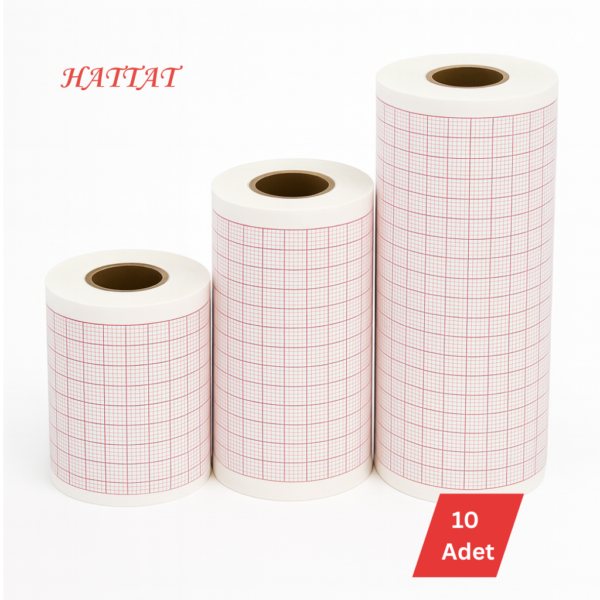 hattat 80x20 metre ekg kağıdı 10 adet yüksek hassasiyetli tıbbi termal rulo